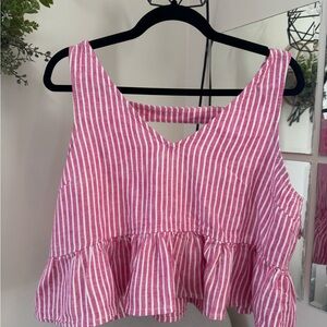 Abound Pink and White Striped Tank Top